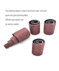 Heavy Hitter Rubber Sanding Drum Kit With Premium Cloth Backed Aluminum Oxide Abrasive Sleeves, four abrasive sleeves in various sizes.