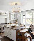Dimmable Crystal Ceiling Fan With Remote Light Fandelier in a modern kitchen setting, chrome finish, 6 speeds