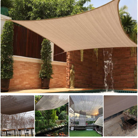 Custom Shade Cloth With Grommets For Patio And Garden, Heat Resistant HDPE Pergola Shade Cover, displayed in outdoor patio