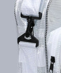 Close-up of adjustable strap clip on 15 Point 7 Inch Transparent Anti Static Cleanroom Engineer Shoulder Bag With Adjustable Strap Durable Abrasion Resistant Pvc Tool Hauler.