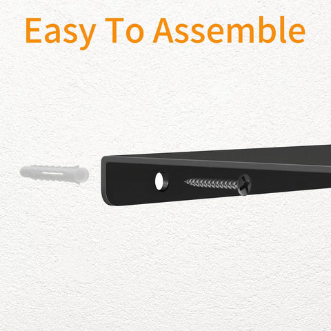 Slick 8 Inch Small Floating Wall Shelves showing assembly hardware with screw and anchor, ideal for wall mounting in small spaces.