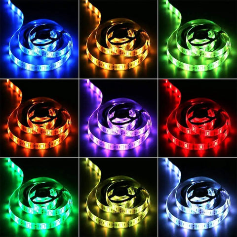 Battery Powered RGB LED Strip Lights 6M 20Ft with 180 5050 LEDs flexible color changing tape in various lighting modes