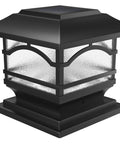 Premium Solar Outdoor Post Cap Lights For 4x4 5x5 And 6x6 Posts, Bright 25 Lumen Warm White LED, Auto On Nightly, Lights Up Your Fence Deck Garden And Patio, Slate Black 1 Pack