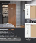 Concealed Sliding Barn Door Hardware Kit With Soft Close Mechanism And Invisible Floor Track for 32 Inch Rail, Aluminum.