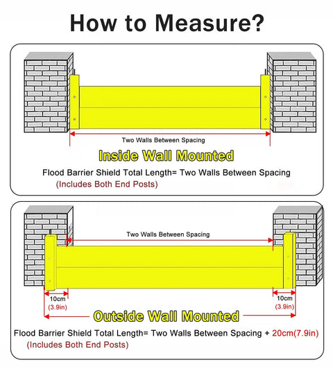 How to measure Heavy Duty Aluminum Flood Barriers For Front Doors And Driveways Tough As Nails Reusable Outdoor Weather Shield.