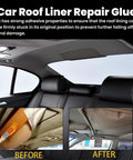 200 Ml Headliner Repair Glue With Brush For Cars Quick Roof Liner Fix And Upholstery Adhesive Car Roof Fabric Glue That Tackles Saggy Headliners Fast Household And Auto Interior Repair Made Easy applied to car ceiling before and after results