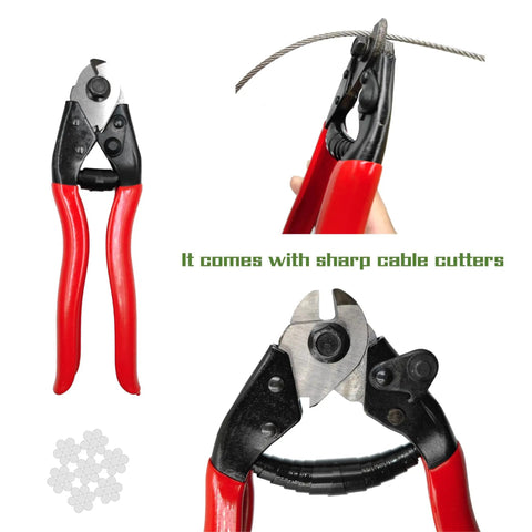 Cable cutters for 1000 Feet Of One Eighth Inch Stainless Steel Wire Rope Aircraft Cable For Deck Railing Kit With Seven