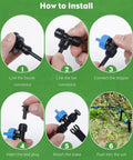 Installation steps for Plug And Play Drip Irrigation Kit 100 Ft With 1/4 Inch Tubing 20 Drippers 20 Stakes Tee Connectors