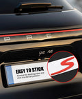 Red S Logo Emblem For Porsche Tailgate Badge Dope Compatible With 911 991 992 718 Cayenne Panamera Macan Boxster Turbo Taycan 2013 To 2025 Easy Install Rear Trunk Lid Badge with adhesive backing shot