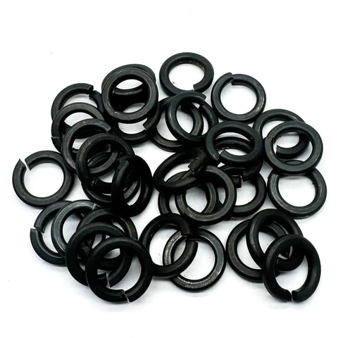 100 Piece Steel Fasteners Kit With 50 M8 Flat Washers And 50 M8 Split Lock Washers Black Oxide Finish Metric Hardware