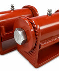 3.5-Inch Adjustable Roller Cage Hinges Heavy Duty Built Like a Tank with Grease Fitting for Easy Maintenance and Smooth Action Rated to Handle a Hefty 1000 Lbs per Pair Industrial Toughness 2 Unit Pack in bright red metal finish.