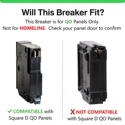 Two Pack Square D QO120 20 Amp Single Pole Breaker Kit For Home Wiring, OEM Quality, Easy Install, Perfect For DIY Projects And Upgrades, Ideal For Panel Upgrades, Safe, Reliable Circuit Protection, compatible with Square D QO panels