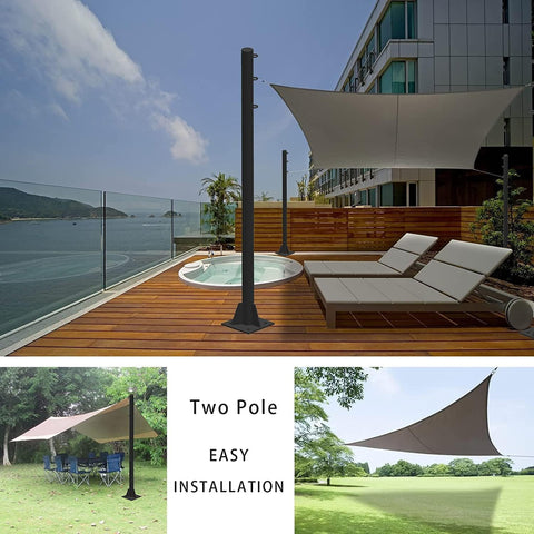 4 Pack 9.5 Foot Outdoor Shade Sail Poles Heavy Duty Beefy Metal Post Kit With Rust Resistant Coating for patio installation