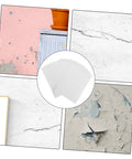 Cracked walls showing repairs with 12 Piece Vinyl Patch Kit For Wall Repair Self Adhesive Patches For Cracks Holes And Blemishes Quick Install