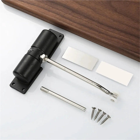 Go-To Metal Spring Closer Aluminum Alloy Rebound Door Stopper for White Doors with screws and parts