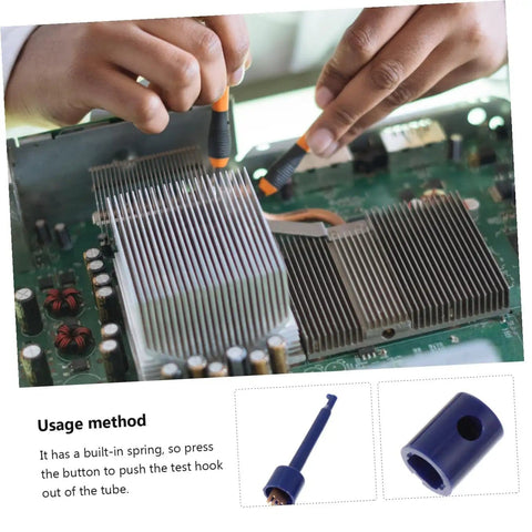 Test Hook Probe Kit For Digital Multimeter Leads With Safe Insulated Plastic Boots Round Test Hooks And Mini Clips