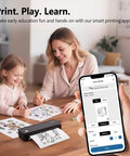 Inkless Portable Printer For Travel, Wireless Bluetooth Thermal Printer, Supports 8.5 By 11 Inch Paper, Includes Carry Case And Three Paper Rolls, Black, Printing Coloring Pages