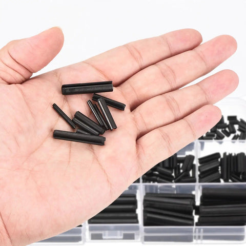 Pro Grade Slotted Spring Pins Carbon Steel Assortment Kit Heavy Duty Split Expansion Roll Fasteners For Auto Shop And Diy Fixes With Rock Solid Construction No Sweat Installation And Rust Proof Finish That Knocks It Out Of The Park Every Time