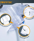 Top Shelf Workshop Gear 2 1/2 Inch Blast Gate Dust Collection Fitting Featuring Anti Clog Tapered Abs Plastic Build For Shop Vac Pipe And Smooth Suction Hose Two Pack with clear funnel and secure gate lock feature.