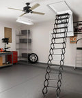 Heavy Duty Electric Attic Ladder With Remote Control, 13 Step Folding Loft Stairs, 11.8 Ft Telescopic access in garage.