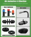 Comparison of emitters and tubing in All In One Drip Irrigation Kit For Garden And Lawn With 240 Feet Main Tubing And Accessories