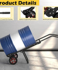 Drum Dolly Cart With Rubber Wheels For Moving Large Drums And Barrels In Warehouses And Factories with ergonomic handles