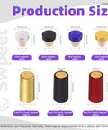 Pretty Legit Fifty Four Piece Wine Bottle Sealing Set Featuring Gold Black And Red Pvc Heat Shrink Capsules With Smooth Plastic Cork Stoppers For Homebrewers A Dead Simple Game Changer For Your Top Liquors - Size chart of corks and capsules.