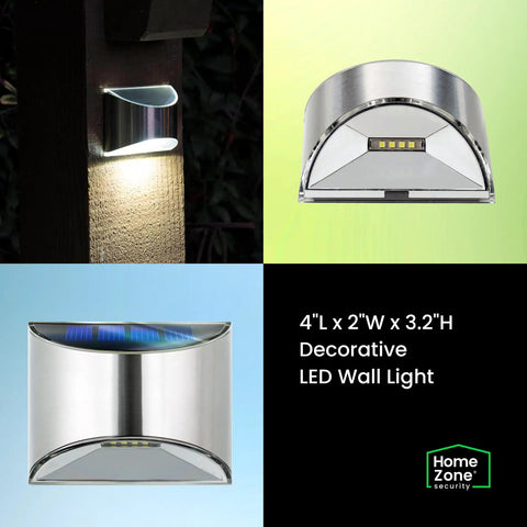 Solar Wall Lights Outdoor for Yards and Fence Posts, Weatherproof Stainless Steel Step and Post Lights, No Wiring Required, 4 Pack
