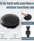 Oil Rubbed Bronze Bathroom Vessel Sink Faucet With Single Hole Deck Plate Pop Up Drain shown with overflow compatibility