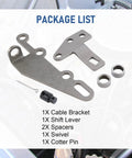 Package contents of GM Automatic Transmission Shifter Cable Bracket And Lever Kit Built Tough For TH400 TH350 TH250 200-4R 700R4
