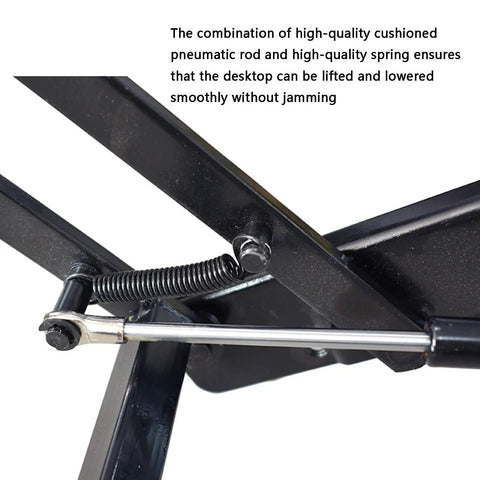 Close-up view of Top Shelf Pneumatic Furniture Hinge Spring With Wide Range Adjustment For Coffee Tables Workbenches gas lift mechanism