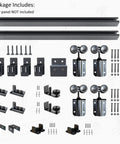 Heavy Duty 8Ft Double Sliding Barn Door Hardware Kit With Box Track For Exterior Doors Wall Mount System Built To Last Up To 300lbs