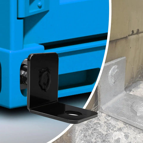 4 Pack Shipping Container Anchors with Side Twist Locks and Tie Downs for Securing Containers to Rock Floor or Concrete Anti Rust Coating