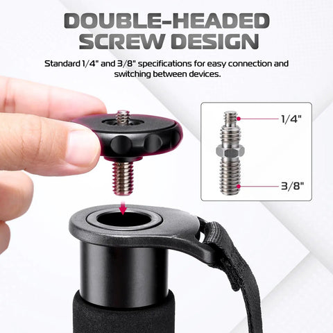 Ultra Lightweight 61 Inch Camera Monopod For On The Go Travel Photography double-headed screw design
