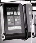 Close-up of touchscreen interface on Heavy Duty Dual Boiler Espresso Machine Featuring Programmable Pre And Post Infusion.