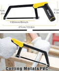 Heavy Duty Hacksaw Frame Set With Three Size Frames 12 Inch 10 Inch And 6 Inch Mini Includes 8 Extra Blades for Cutting Metal