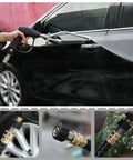 Heavy Duty Stainless Steel Pressure Washer Adapter Set With Swivel M22 14 And 15 Mm To Three Eighths Inch Quick Connect in use