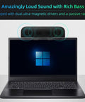 Plug And Play USB Computer Speakers For Desktop PC And Laptop Tiny Monitor Soundbar With Deep Bass That Cranks Up Loud