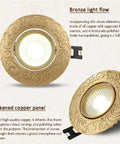 Sleek Four Inch Led Recessed Downlight With Dimmable Spotlight And Flip Switch Tunable Brass Housing Ceiling Fixture Rotates For Sweet Room Glow Top Tier Upgrade, ornate bronze design.