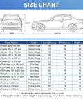 Size chart for All Weather Waterproof Car Cover For Sedans Universal Fit 183 To 193 Inches Weatherproof Vehicle Protector.