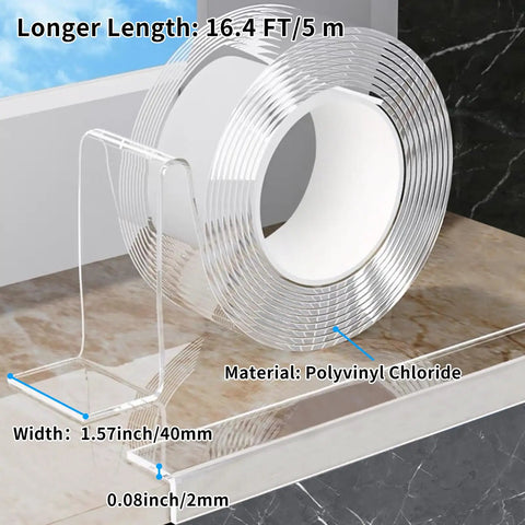 Ultra Clear Baby Proofing Kit With 16 Feet Soft Edge Guards, showing 16.4 ft clear PVC edge tape on a surface.