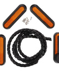 Electric Scooter Side Cover Replacement Parts with Reflective Strips and screws shown.