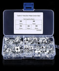 Carbon Steel Four Pronged T Nuts M8 Tee Nuts Blind Inserts With Zinc Plating in plastic case, 90 pieces for furniture.