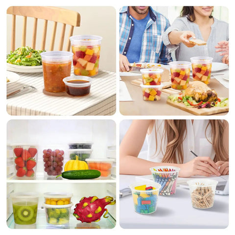 60 Pack Heavy Duty Plastic Deli Containers With Snap Secure Airtight Lids, Disposable Meal Prep Storage For Daily Grind And Streamlined Organization, Keep Food Fresh With Zero Drama