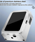 Rock Solid Outdoor EV Charger Lock Box Featuring Hella Reliable Tempered Glass Viewport with stainless steel housing.