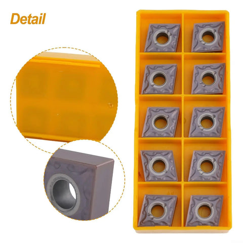 10 Pack CNMG 431 Carbide Turning Inserts TiN Coated for Steel Semi Finishing and Cast Iron in yellow tray