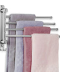 Four Arm Swivel Towel Rack Wall Mount For Bathroom And Kitchen Stainless Steel Rustproof Space Saver with towels hanging
