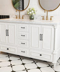 White vanity with Matte Black Modern Cabinet Pulls 3 Pack With 3 Inch Hole Center 76mm And 3.4 Inch Total Length Durable Zinc Handles