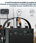 40W Bluetooth Voice Amplifier Megaphone With Wireless Microphone Headset Portable PA System For Classrooms And Events