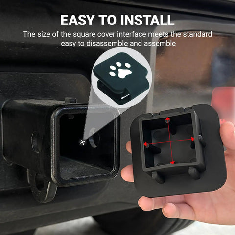 2 Inch Trailer Hitch Cover Dog Paw Rubber Plug To Protect Tow Hitch Square Receiver Easy To Install And Fits Most Rigs SUV RV Pickup ATV Buckle Type Design For Dust Rain Debris Shield